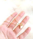 Gold-Plated Stainless Steel Pendant with Silver Artificial Stone