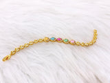 Adjustable Golden Real-Stone Bracelet - Alloy Fashion Jewelry