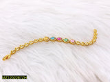 Adjustable Golden Real-Stone Bracelet - Alloy Fashion Jewelry