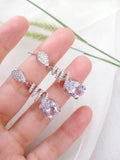 Silver-Plated Zircon Stud Earrings — Elegant Women's Jewelry