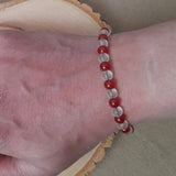 Beaded Charm Bracelet Duo - Free Size, Red & White