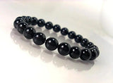 Black Pearl Beaded Charm Bracelet — Unisex Free Size