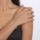 Gold-Plated Crystal Chain Bracelet — Modern Women’s Free Size