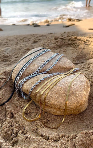 2-Layered Men's Silver-Plated Alloy Necklace — 17 Inch