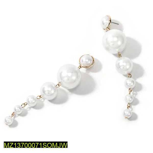 Long Pearl Tassel Drop Earrings — Elegant Adjustable Drops