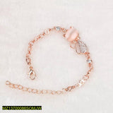 Rose Gold Opal Cat Bracelet — Adjustable Alloy Bracelet