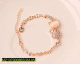 Rose Gold Opal Cat Bracelet — Adjustable Alloy Bracelet