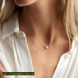 Golden Pearl Stone Pendant — Adjustable Alloy Necklace