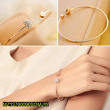 Double Heart Love Adjustable Golden Bracelet - Korean & Western Style
