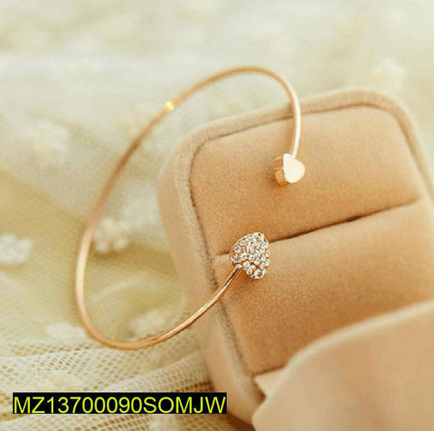 Double Heart Love Adjustable Golden Bracelet - Korean & Western Style