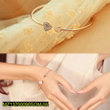 Double Heart Love Adjustable Golden Bracelet - Korean & Western Style