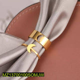 Trendy 2-Piece Couple Moon Rings — Adjustable Golden Alloy