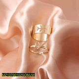 Golden Couple Aeroplane Adjustable Rings — 2-Pc Trendy Set