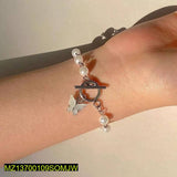 Silver-Plated Butterfly Pearl Adjustable Bracelet — Elegant Charm