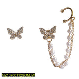 Golden Butterfly Chain Tassel Stud Earring — Single Ear Fashion