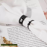 2-Piece Black Butterfly Couple Rings — Adjustable Alloy Set