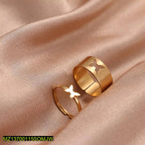 Golden Butterfly Couple Rings — Adjustable Alloy Set (2 Pcs)