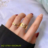 Golden Butterfly Couple Rings — Adjustable Alloy Set (2 Pcs)