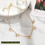Gold-Plated Butterfly Pendant Adjustable Chain Necklace