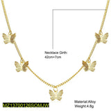 Gold-Plated Butterfly Pendant Adjustable Chain Necklace