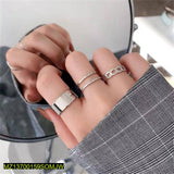 3-Piece Silver-Plated Dainty Adjustable Rings Set — Stackable Trio
