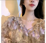 Multi-Layered Antique-Plated Pearl Necklace for Women - 18 Inch