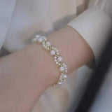 Gold-Plated Pearl Charm Funky Thread Bracelet — Women's Free Size