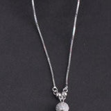 Silver-Plated Ball Gemstone Necklace — Resin & Crystal Accent