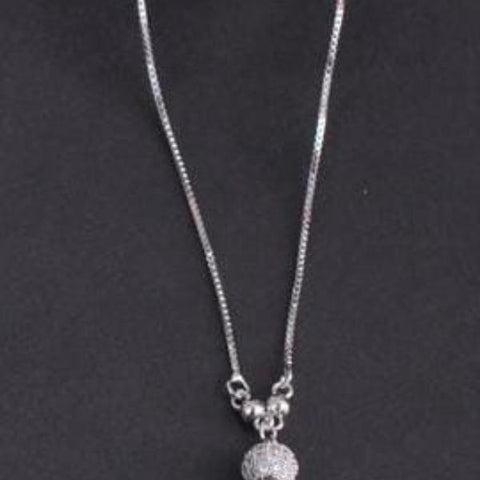 Silver-Plated Ball Gemstone Necklace — Resin & Crystal Accent