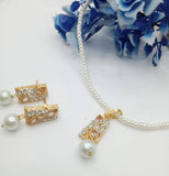 Box Design Black Gemstone Gold-Plated Artificial Jewelry Set