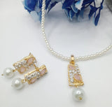 Box Design Black Gemstone Gold-Plated Artificial Jewelry Set