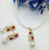 Box Design Black Gemstone Gold-Plated Artificial Jewelry Set