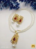 2-Layered Gold-Plated Gemstone Artificial Set – Free Size