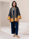 Elegant Blue Cotton Embroidered 3 Pcs Women's Gown Suit