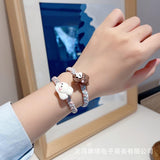 Cartoon Hug Bear Magnetic Couple Bracelets - 2-Pc Adjustable Set