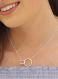 Double O Interlocking Necklace - Gold & Silver Alloy Pendant (Elegant)