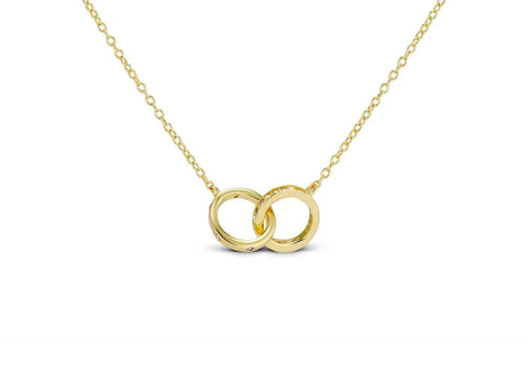 Double O Interlocking Necklace - Gold & Silver Alloy Pendant (Elegant)