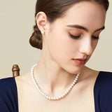 Elegant White Pearl Mala Necklace – Classic Fashion Jewelry