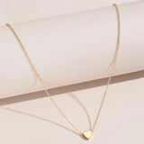 Tiny Golden Heart Necklace — Delicate Alloy Pendant, 1 Pc