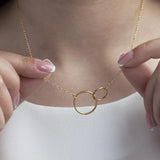 Elegant Double O Layered Necklace – Gold Plated Look
