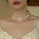 Elegant White Pearl Choker Necklace — Premium Alloy Choker