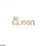 Queen Name Golden Brooch - Elegant Alloy Fashion Pin