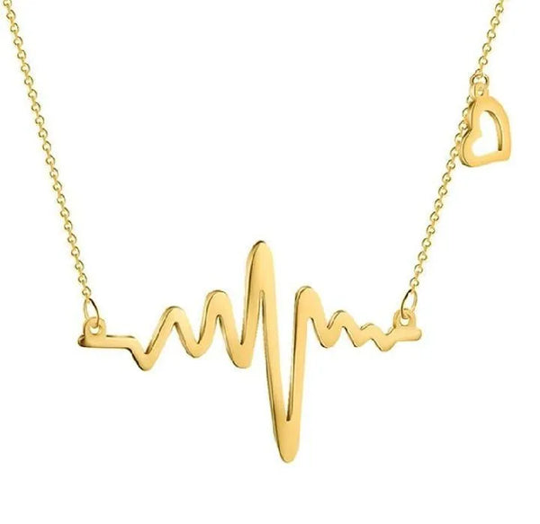 Life Line Golden Alloy Necklace - Minimal Everyday Pendant