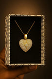 Open Heart Personalized Name Necklace — Gold Alloy Engraved Pendant