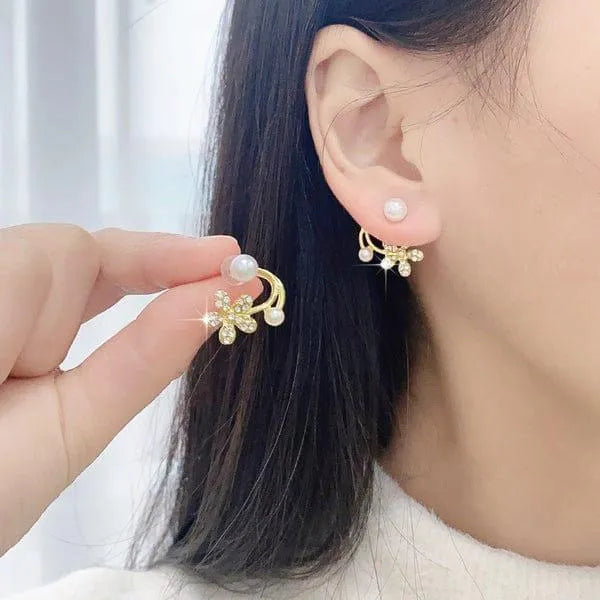 Golden Alloy Fashion Earrings — Elegant 2-Piece Set