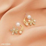 Golden Alloy Fashion Earrings — Elegant 2-Piece Set
