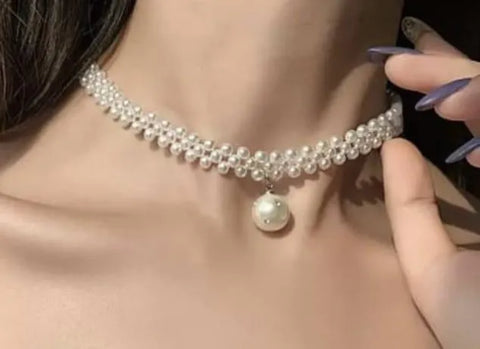 Elegant White Pearl Choker Necklace - Timeless 1-Piece Choker