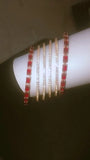 Premium Set of 6 Gold-Plated Red & Clear Crystal Bangles for Women