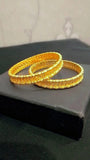Gold-Plated 2-Piece Kara Bangles for Girls — Sizes 1.5 & 2