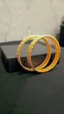 Gold-Plated 2-Piece Kara Bangles for Girls — Sizes 1.5 & 2